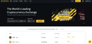 Binance-Startseite