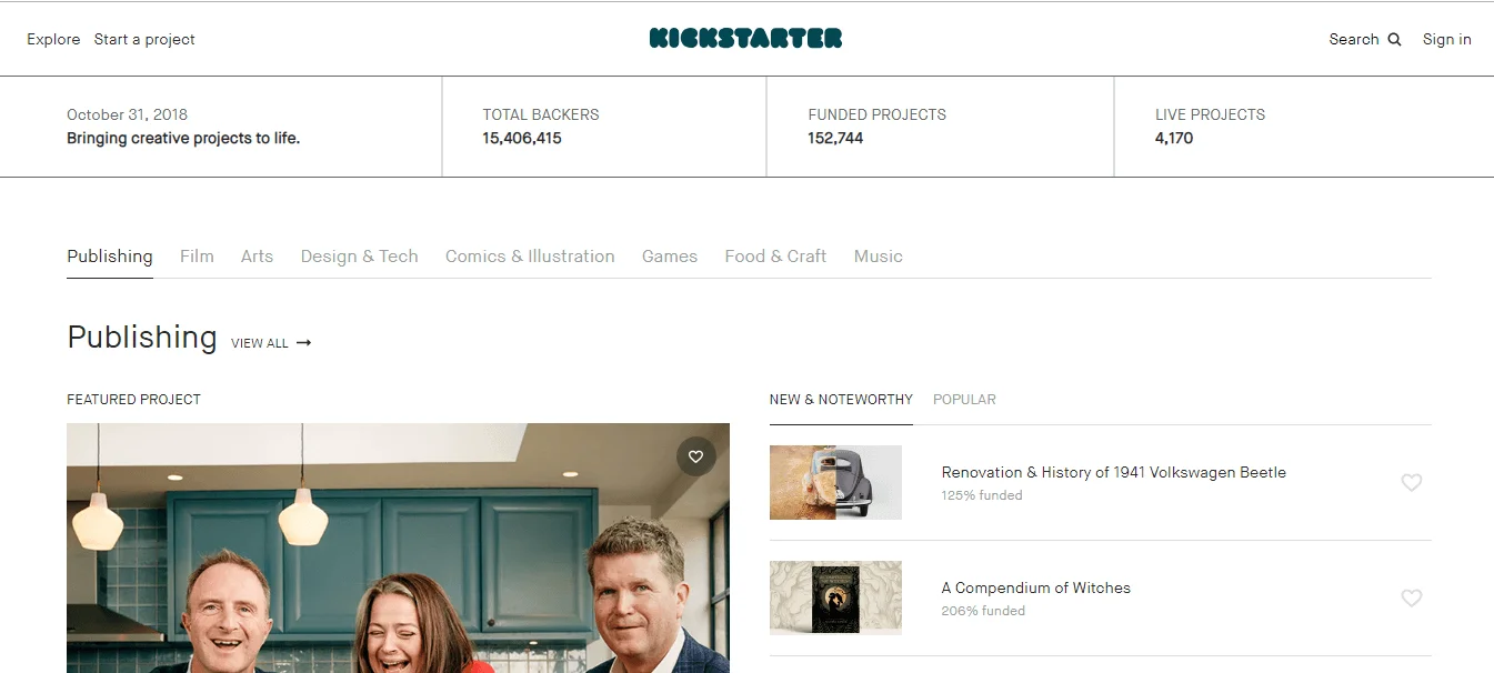 Kickstarter-Website