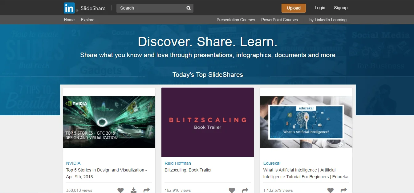 Slideshare-Website