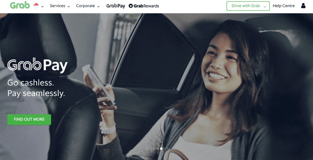 GrabPay marketplace home page