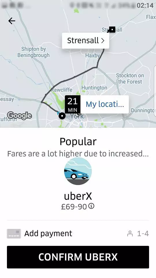 Uber Preisanpassungen & Schätzung der Ankunftszeit