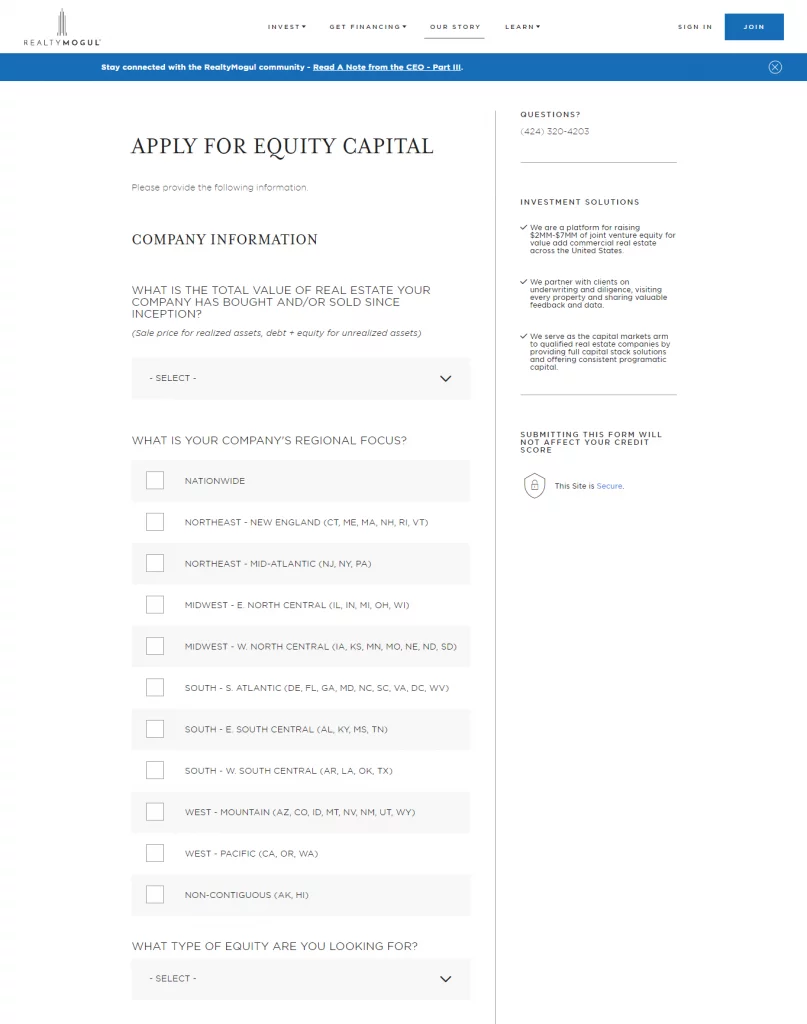 How to Start a Real Estate Crowdfunding Platform - application form