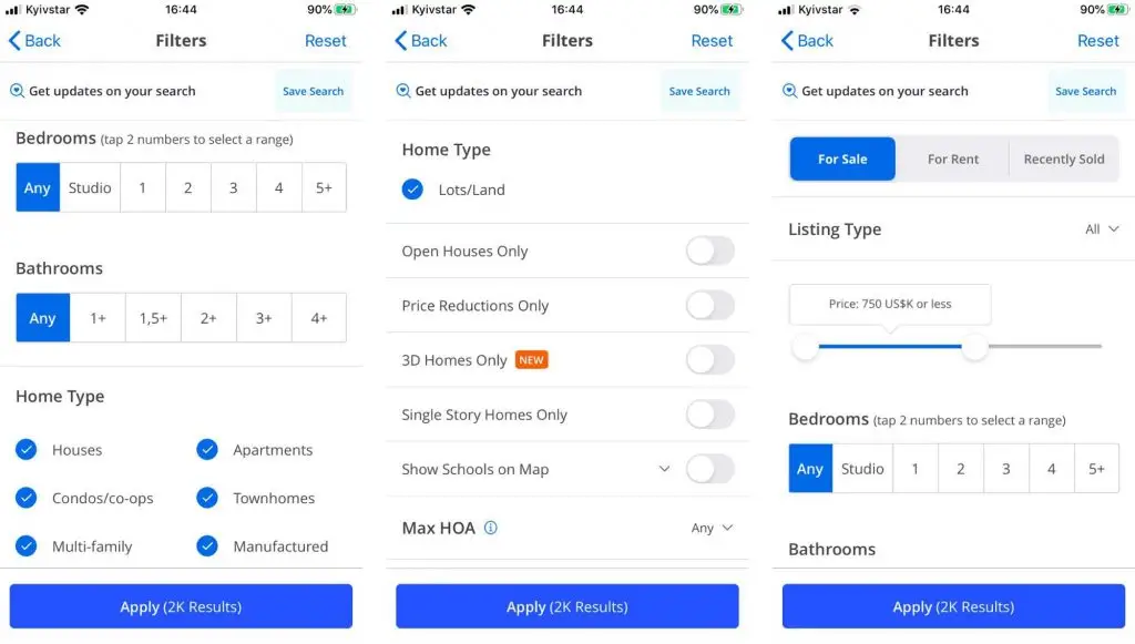 Entwicklung einer mobilen Immobilien-App Suche und Filter