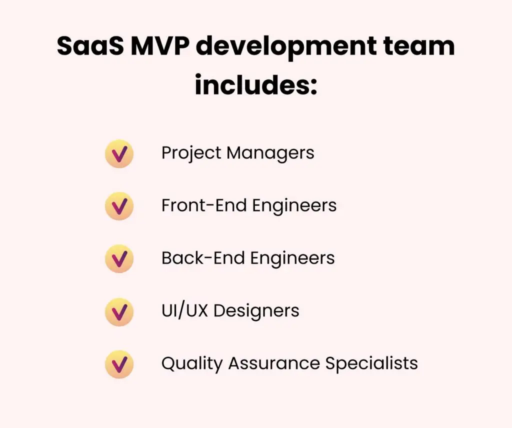 create mvp for saas startup: development team