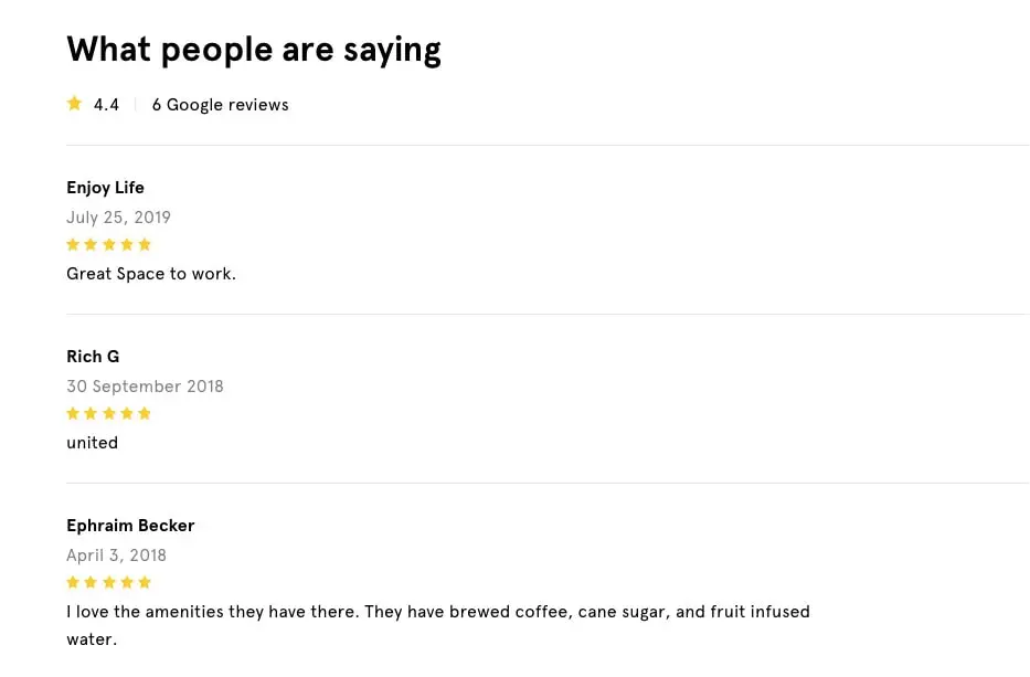 Space-as-a-service business model: wework feedback and ratings