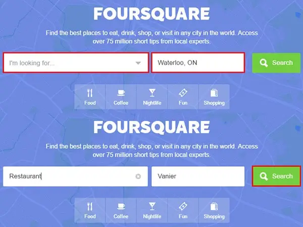 eine Bewertungs-App wie Yelp erstellen: foursquare