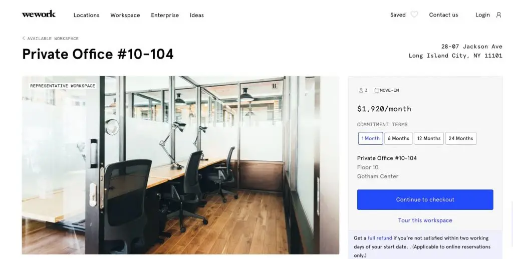 Space-as-a-service business model: wework booking system