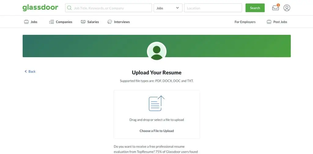 how to build a job search website: file uploader