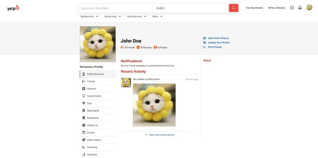 eine Bewertungs-App wie Yelp erstellen: persönliches Benutzerkonto