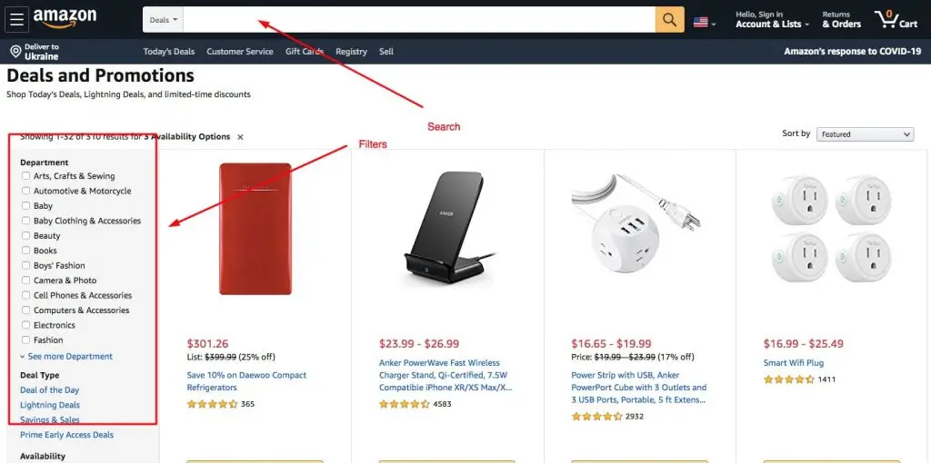 Marktplatz MVP: Amazon Suche & Filter
