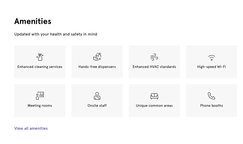 Space-as-a-service business model: wework office page