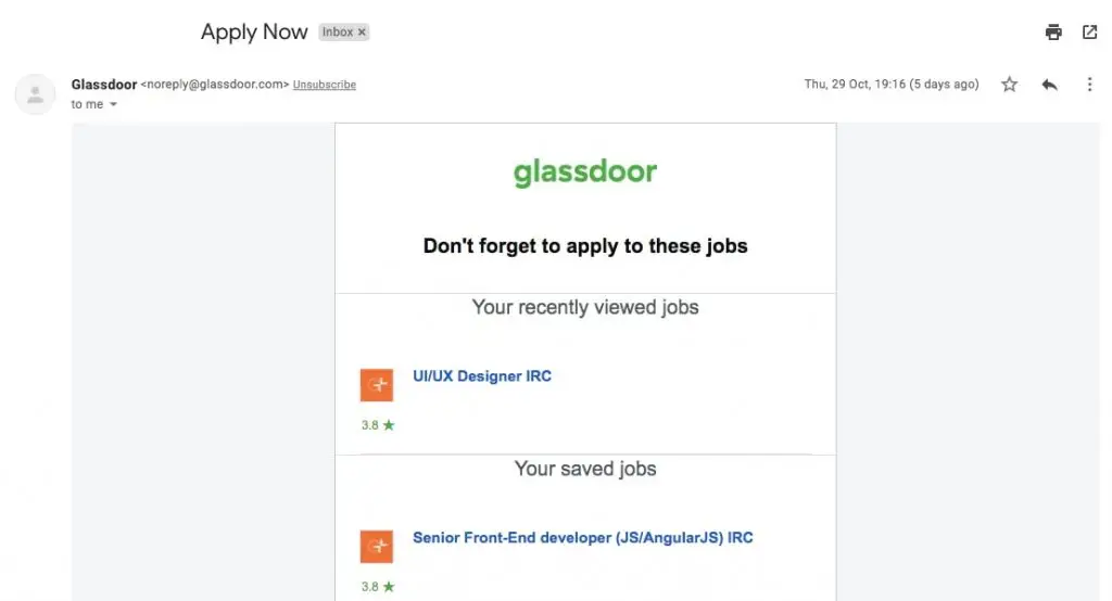Notifications Feature glassdoor
