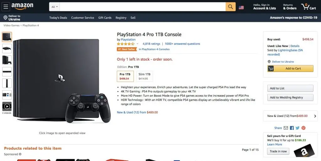 Marktplatz MVP: Amazon Produktseite