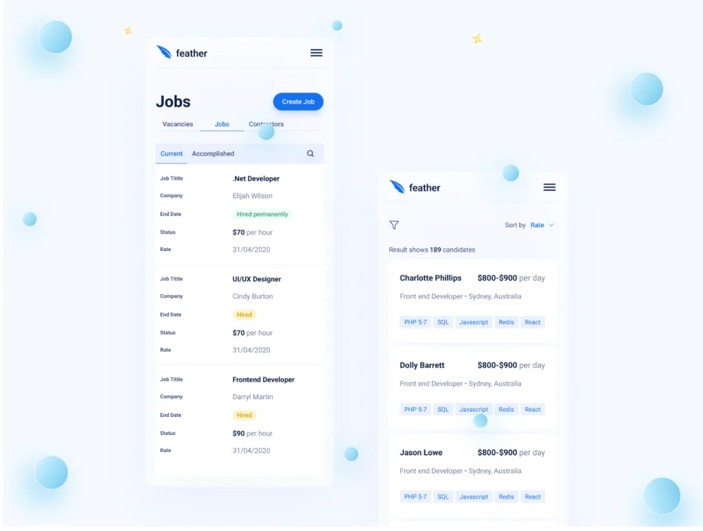 Feather mobile version