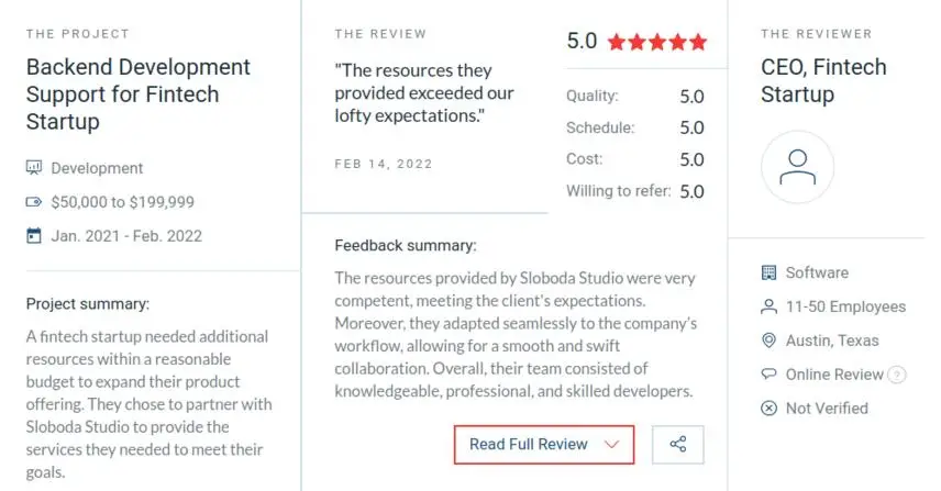 Review by the CEO, Fintech Startup