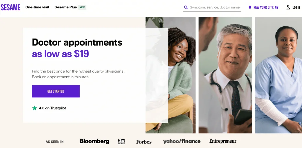 Sesame care homepage