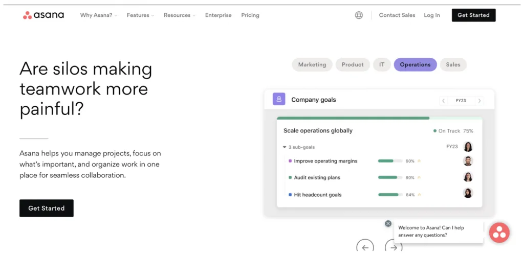 Asana Homepage